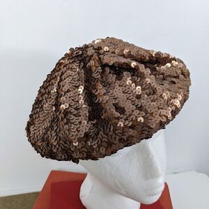 Sara Jane Full sequin hat Barret beanie rose gold brown